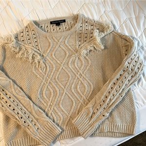 Boston Proper fringe sweater